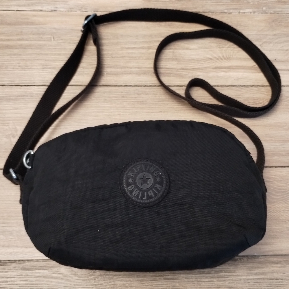 Kipling Iker Black Tonal Crossbody Bag